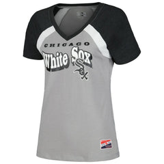 Chicago White Sox Women's Heathered Raglan V-Neck T-Shirt Gray