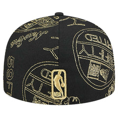 Philadelphia 76ers 59FIFTY Day Allover Print Stencil Fitted Hat - Black for sale