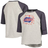 Atlanta Braves Soft as a Grape Youth Raglan 3/4 Sleeve T-Shirt Heather Gray