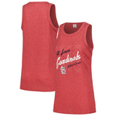 St. Louis Cardinals Soft as a Grape Women's Gauze High Neck Tank Top Red