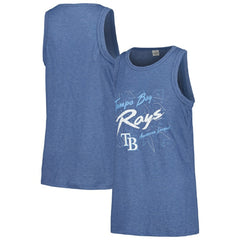Tampa Bay Rays Soft as a Grape Women's Gauze High Neck Tank Top Navy