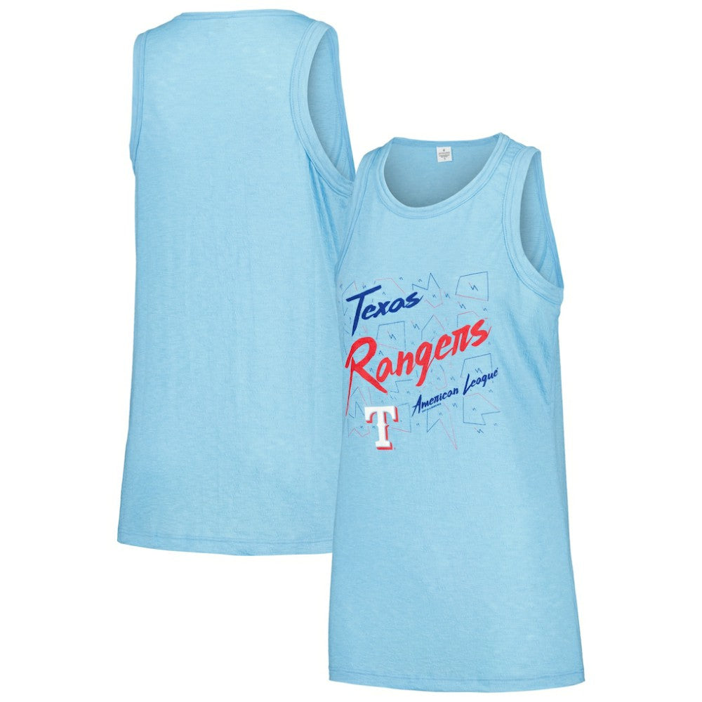 Texas Rangers Soft as a Grape Women's Gauze High Neck Tank Top Light Blue