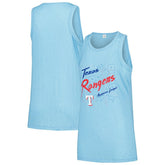 Texas Rangers Soft as a Grape Women's Gauze High Neck Tank Top Light Blue