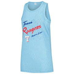 Texas Rangers Soft as a Grape Women's Gauze High Neck Tank Top Light Blue