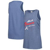Atlanta Braves Soft as a Grape Women's Gauze High Neck Tank Top Navy