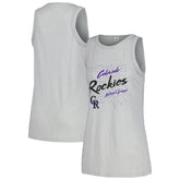 Colorado Rockies Soft as a Grape Women's Gauze High Neck Tank Top Gray