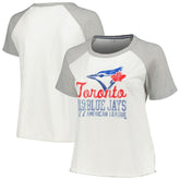 Toronto Blue Jays Soft as a Grape Women's Plus Size Baseball Raglan T-Shirt White