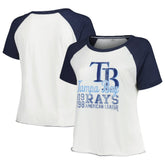 Tampa Bay Rays Soft as a Grape Women's Plus Size Baseball Raglan T-Shirt White