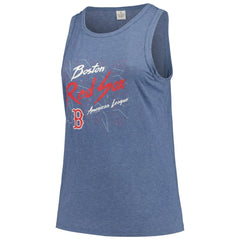 Boston Red Sox Soft as a Grape Women's Plus Size Curvy High Neck Tri-Blend Tank Top Navy