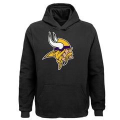 Minnesota Vikings Youth Team Logo Pullover Hoodie - Black outlet