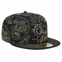 Chicago Cubs 59FIFTY Day Allover Fitted Hat Black