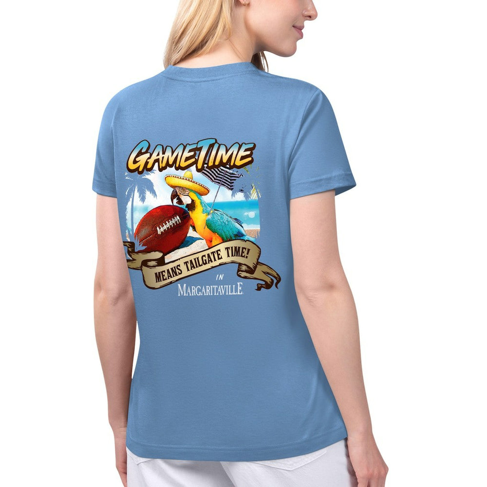 Los Angeles Chargers Margaritaville Women's Game Time V-Neck T-Shirt - Blue sale