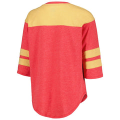 San Francisco 49ers Starter Women's Fullback Tri-Blend 3/4-Sleeve T-Shirt - Scarlet discount