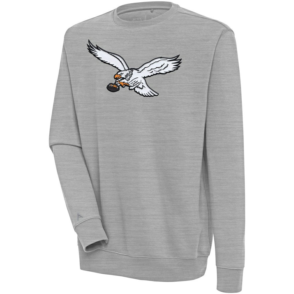 Philadelphia Eagles Antigua Throwback Logo Victory Pullover Sweatshirt - Heather Gray on sale