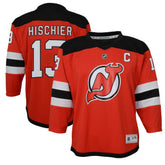 Nico Hischier New Jersey Devils Youth Captain Patch Home Replica Player Jersey - Red Jerseys