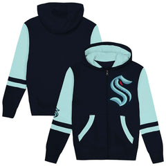 Seattle Kraken Preschool Face Off Full-Zip Hoodie - Navy Hoodies