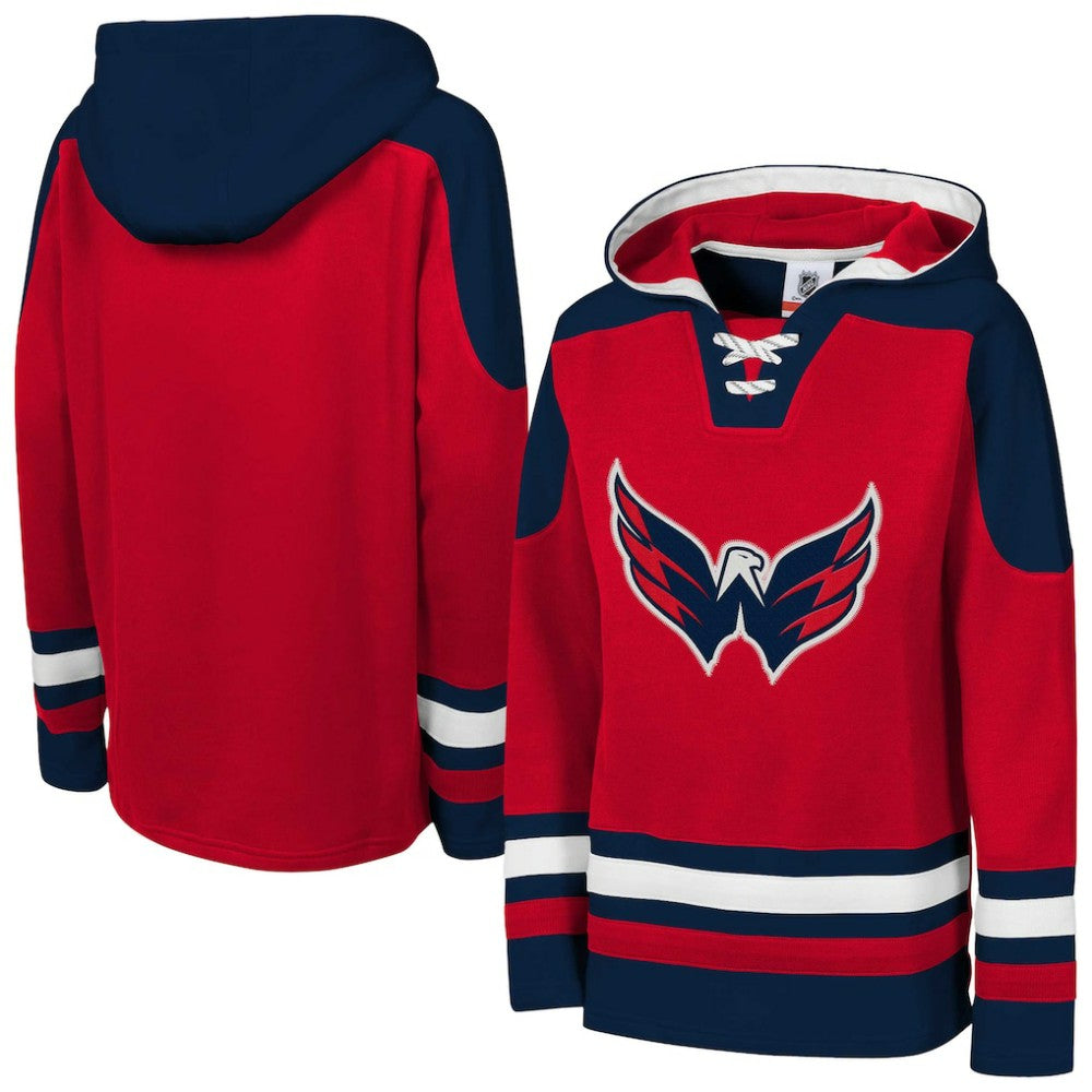 Washington Capitals Youth Ageless Must Have Home V-Neck Pullover Hoodie - Red Hoodies