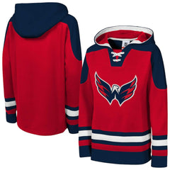 Washington Capitals Youth Ageless Must Have Home V-Neck Pullover Hoodie - Red Hoodies