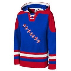 New York Rangers Youth Ageless Must Have Home V-Neck Pullover Hoodie - Blue Hoodies