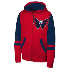 Washington Capitals Youth Face Off Full-Zip Hoodie - Red Hoodies