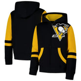 Pittsburgh Penguins Youth Face Off Full-Zip Hoodie - Black Hoodies