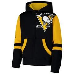 Pittsburgh Penguins Youth Face Off Full-Zip Hoodie - Black Hoodies