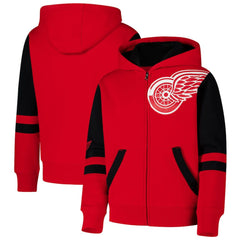Detroit Red Wings Youth Face Off Full-Zip Hoodie - Red Hoodies