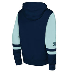 Seattle Kraken Youth Face Off Full-Zip Hoodie - Navy Hoodies