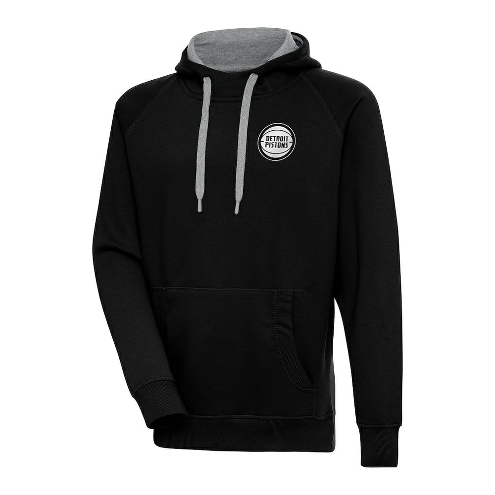 Detroit Pistons Antigua Metallic Logo Victory Pullover Hoodie sale - Black outlet