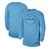 Memphis Grizzlies 2024/25 Legend On-Court Practice Long Sleeve T-Shirt - Light Blue for sale