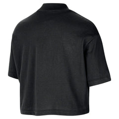 Boston Celtics Women's Courtside Mock Neck Loose Fit Cropped T-Shirt - Black on sale