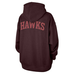 Atlanta Hawks Jordan Brand Women's Courtside Statement Edition Oversize Pullover Hoodie - Burgundy discount