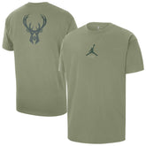 Milwaukee Bucks Jordan Brand Statement Edition Jumpman Flight Heavyweight T-Shirt - Green on sale