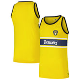 Milwaukee Brewers Jersey Ringer Tank Top Gold