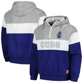 Chicago Cubs Ripstop Raglan Quarter-Zip Hoodie Windbreaker Jacket Royal
