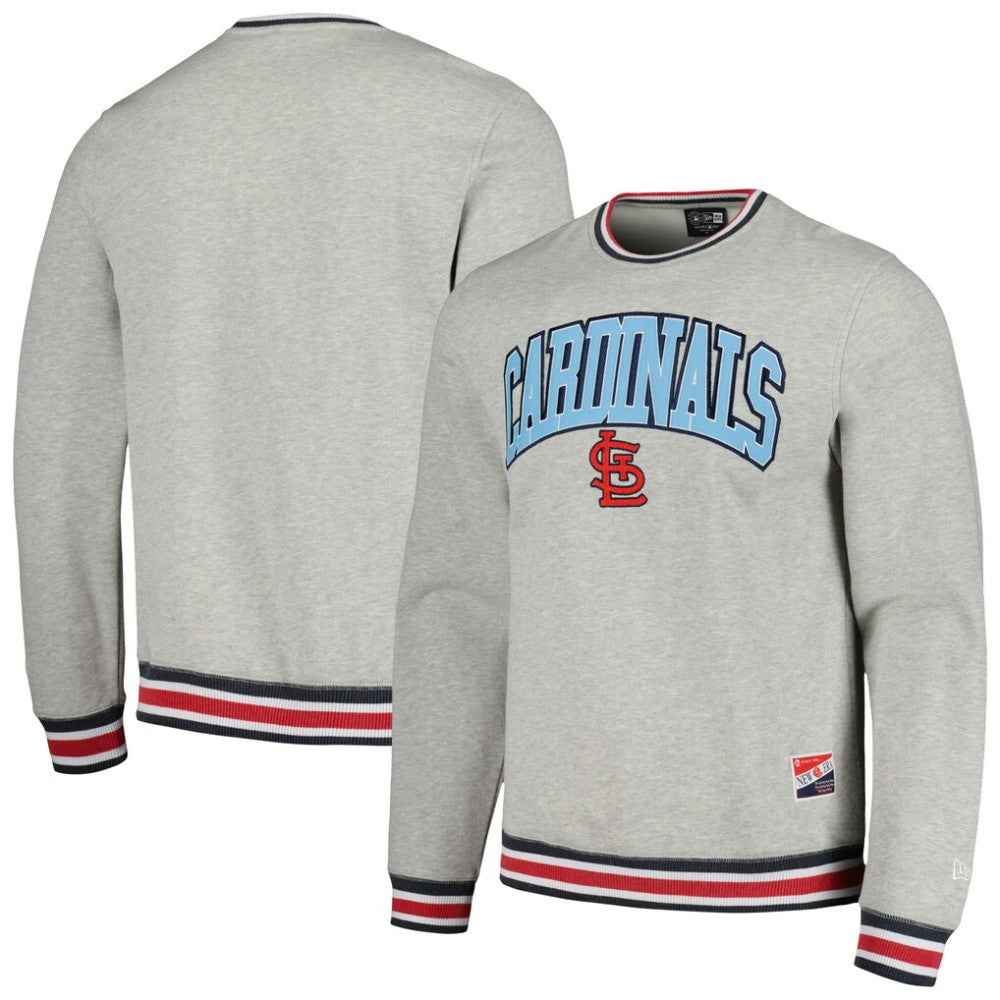 St. Louis Cardinals Throwback Classic Pullover Sweatshirt Heather Gray