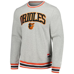 Baltimore Orioles Throwback Classic Pullover Sweatshirt Heather Gray