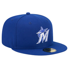 Miami Marlins White Logo 59FIFTY Fitted Hat Royal