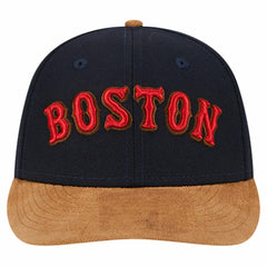 Boston Red Sox Team Suede Visor Low Profile 59FIFTY Fitted Hat Navy