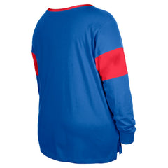 Buffalo Bills New Era Women's Plus Size Lace-Up Notch Neck Long Sleeve T-Shirt - Royal cheap