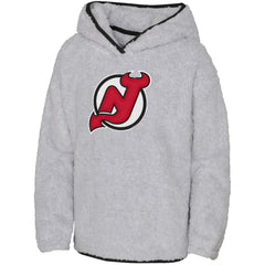 New Jersey Devils Girls Youth Ultimate Teddy Fleece Pullover Hoodie - Gray Jerseys