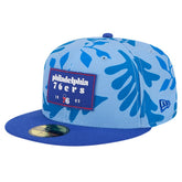 Philadelphia 76ers Palm Fronds 2-Tone 59FIFTY Fitted Hat - Royal online