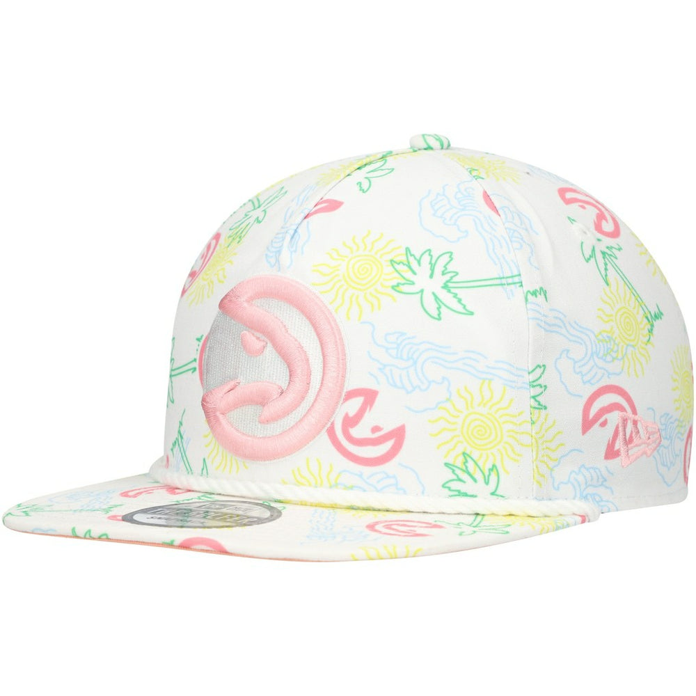 Atlanta Hawks Palm Trees and Waves Golfer Adjustable Hat - White discount