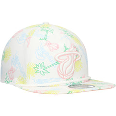 Miami Heat Palm Trees and Waves Golfer Adjustable Hat - White discount