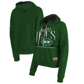 New York Jets New Era Women's Boxy Pullover Hoodie - Heather Green on sale