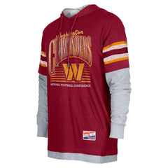 Washington Commanders New Era Twofer Long Sleeve Hooded T-Shirt - Burgundy on sale