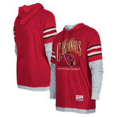 Arizona Cardinals New Era Twofer Long Sleeve Hooded T-Shirt - Cardinal cheap
