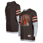 Cleveland Browns New Era Twofer Long Sleeve Hooded T-Shirt - Brown online