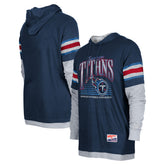 Tennessee Titans New Era Twofer Long Sleeve Hooded T-Shirt - Navy on sale