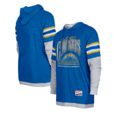 Los Angeles Chargers New Era Twofer Long Sleeve Hooded T-Shirt - Royal on sale